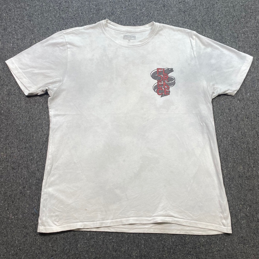 Florence Marine X TShirt Sz XL Mens White Skater Moray Eel Graphic Surf Tee